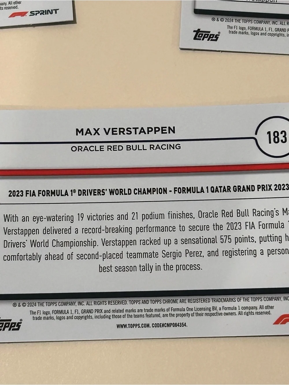 Max Verstappen Topps Sapphire Lot of 3 cards